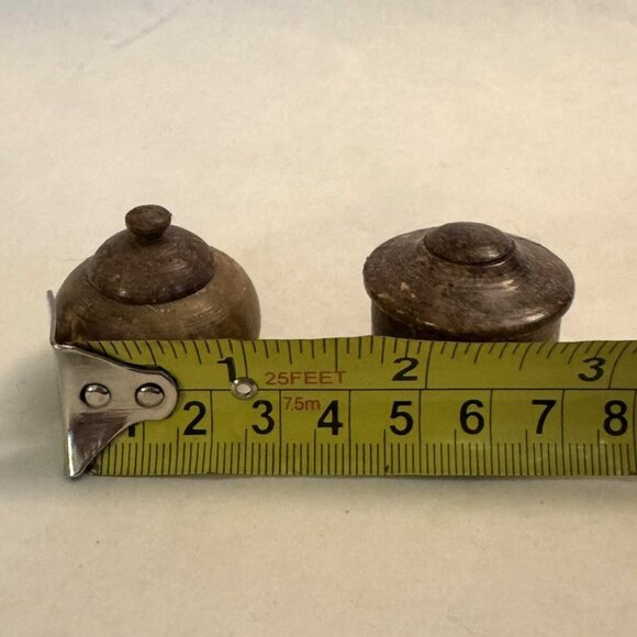 Set of 2 Vintage Brown Marble-Like Mini Trinket Boxes, Decor - Picture 5 of 5
